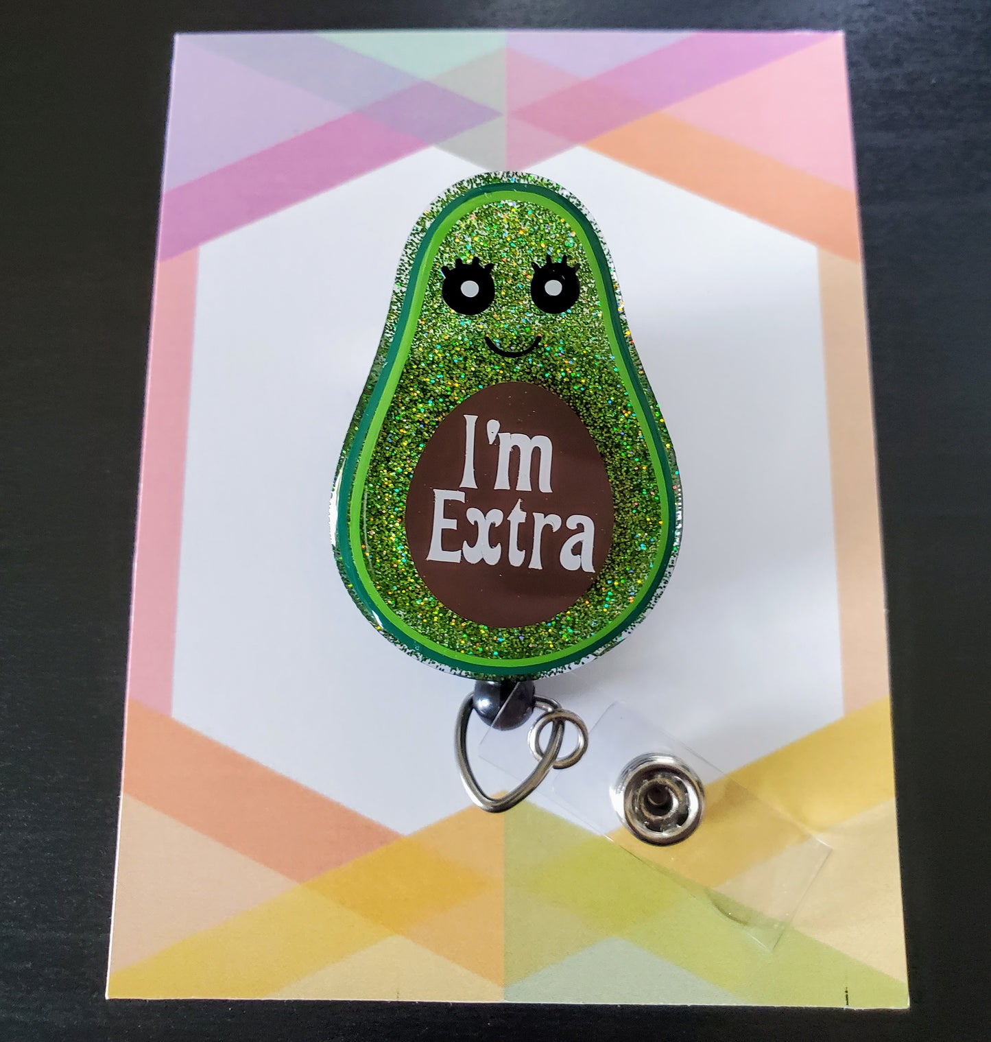 I'm Extra Avocado Badge Reel ID Holder