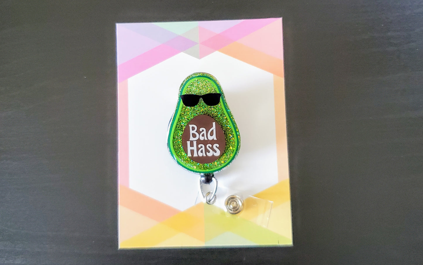 Bad Hass Avocado Badge Reel ID Holder