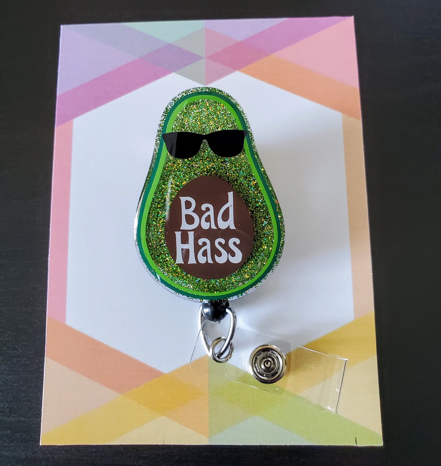 Bad Hass Avocado Badge Reel ID Holder