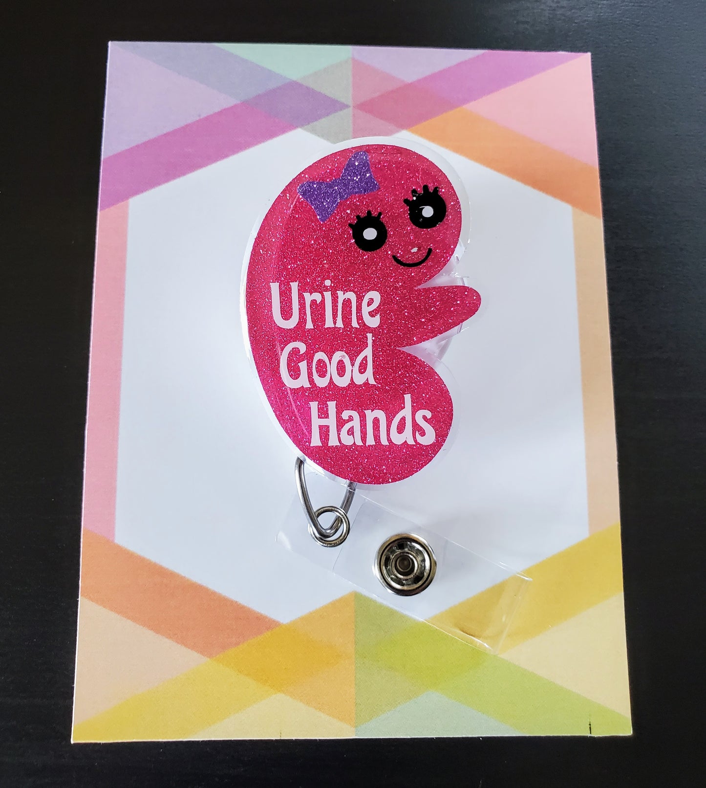 Kidney Badge Reel ID Holder | Urine Good Hands | Funny | Cute | Nurse | Doctor | Dialysis | Nephrology | Transplant | Urine | Nephrologist | RN | MD | Gift