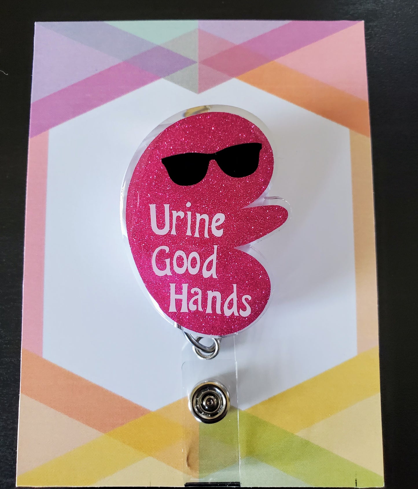 Kidney Badge Reel ID Holder | Urine Good Hands | Funny | Cool | Nurse | Doctor | Dialysis | Nephrology | Transplant | Urine | Nephrologist | RN | MD | Gift