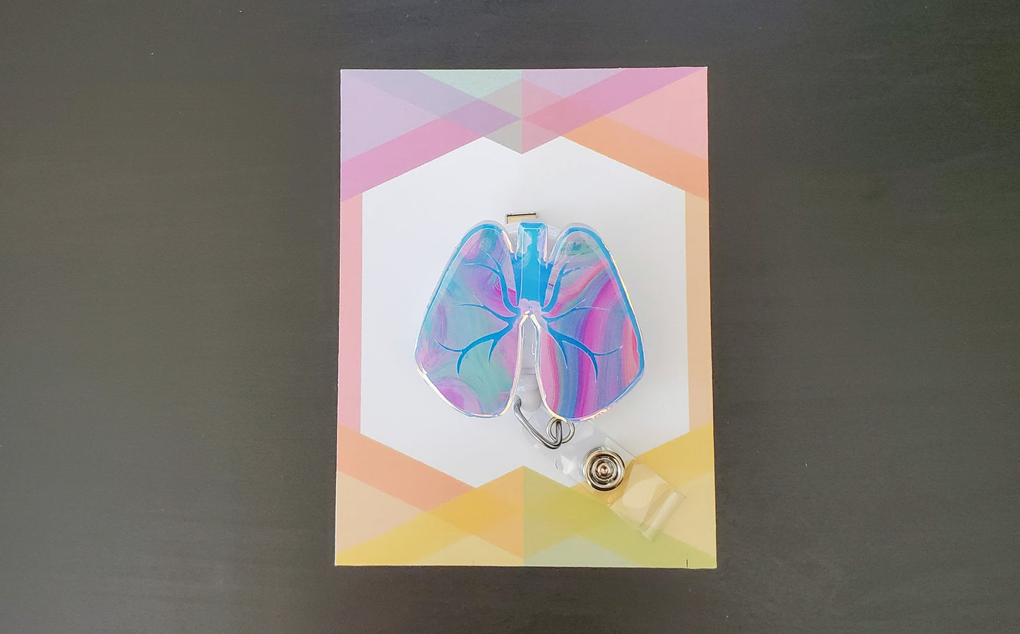 Lungs Badge Reel ID Holder | Swirl Holographic | Nurse | MD | Respiratory | Pulmonary | RT  | SLP | ICU | Science | Doctor | Medical | RN | Gift