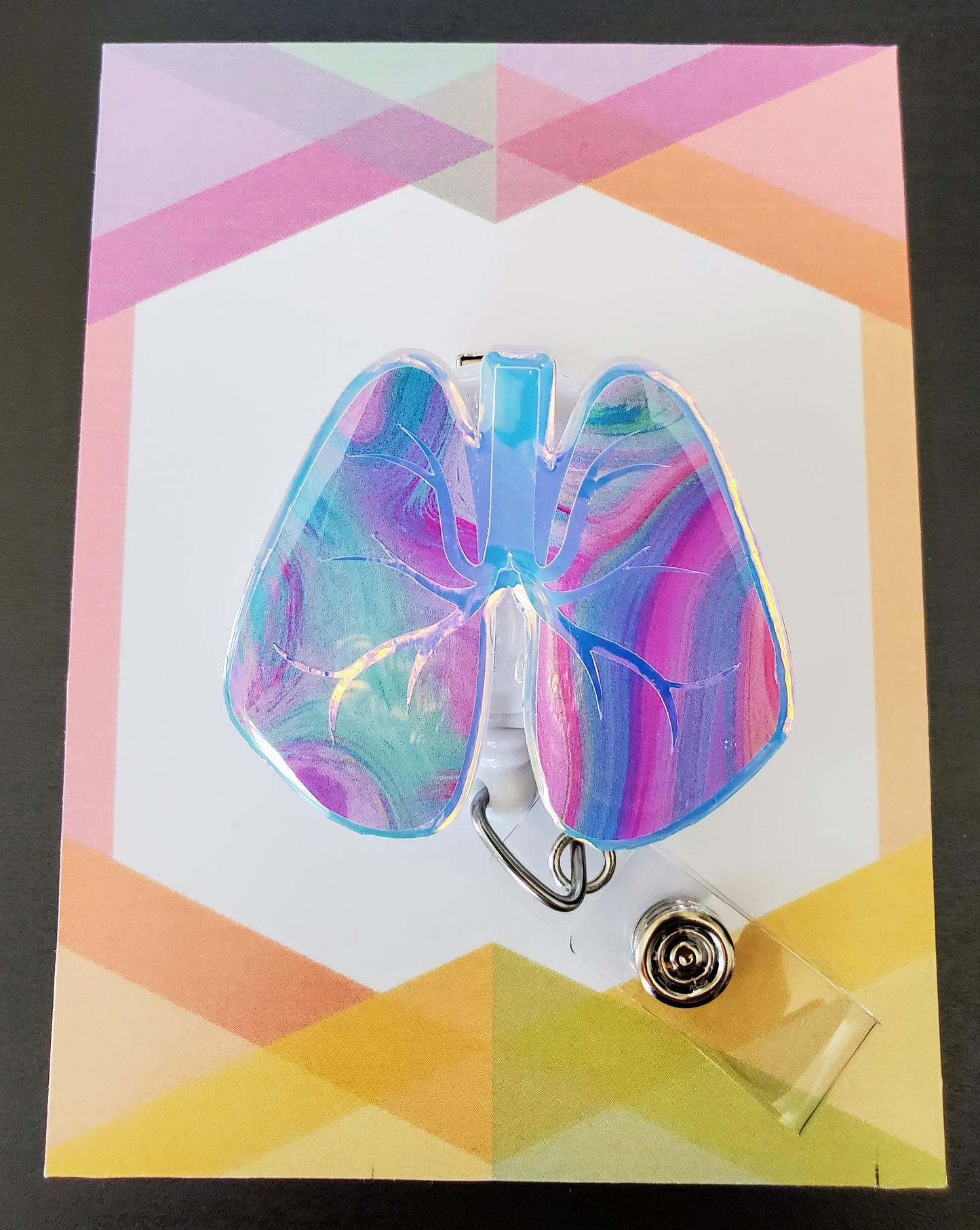 Lungs Badge Reel ID Holder | Swirl Holographic | Nurse | MD | Respiratory | Pulmonary | RT  | SLP | ICU | Science | Doctor | Medical | RN | Gift