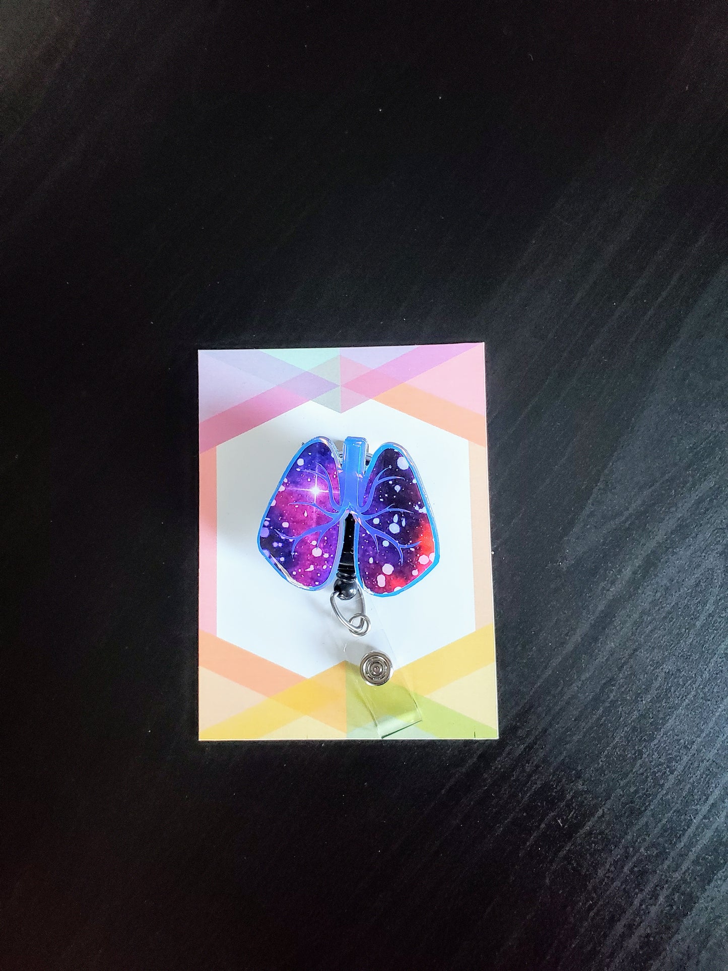 Lungs Badge Reel ID Holder | Purple Galaxy Holographic | Nurse | MD | Respiratory | Pulmonary | RT  | SLP | ICU | Science | Doctor | Medical | RN | Gift