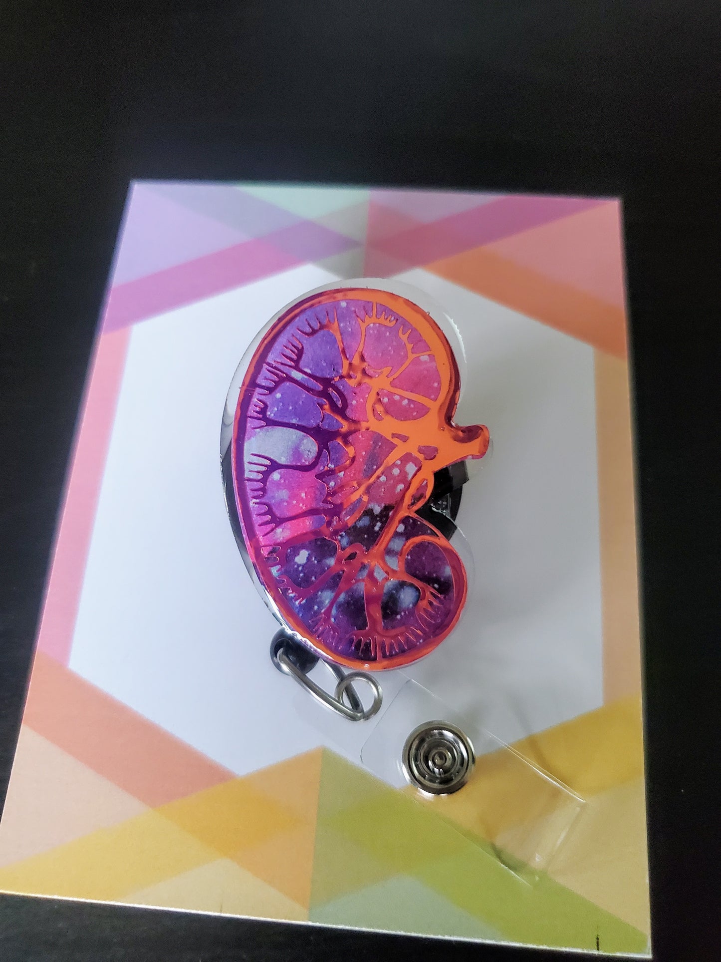 Kidney Badge Reel ID Holder | Galaxy Pink | Nurse | Doctor | Dialysis | Nephrology | Transplant | Urine | Nephrologist | RN | MD | Gift