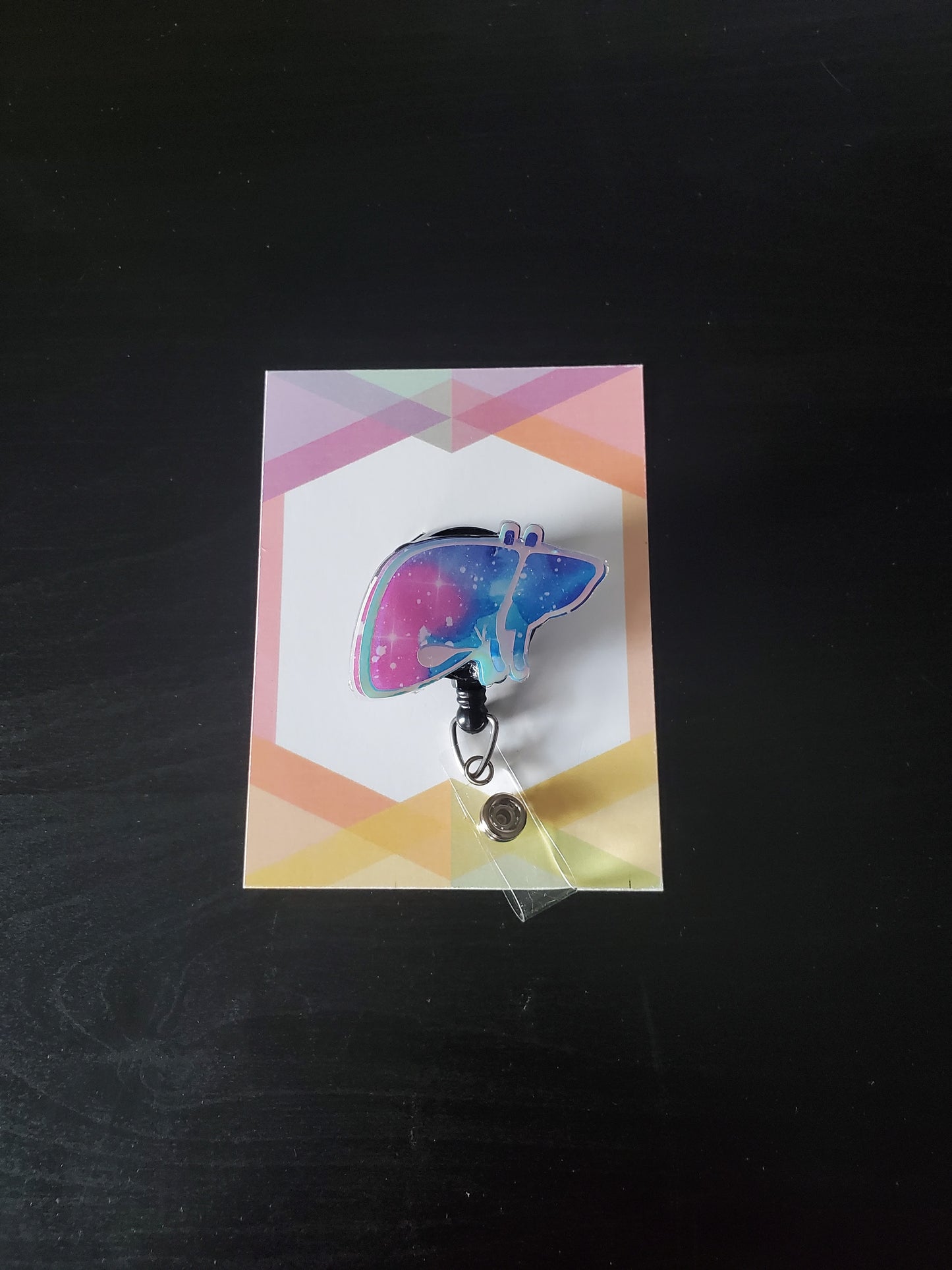 Liver Badge Reel ID Holder | Galaxy Holographic | Donte Life | Anatomy | Transplant | Nurse Gift | Doctor | Physician | Medical | RN | MD | ICU | Therapy