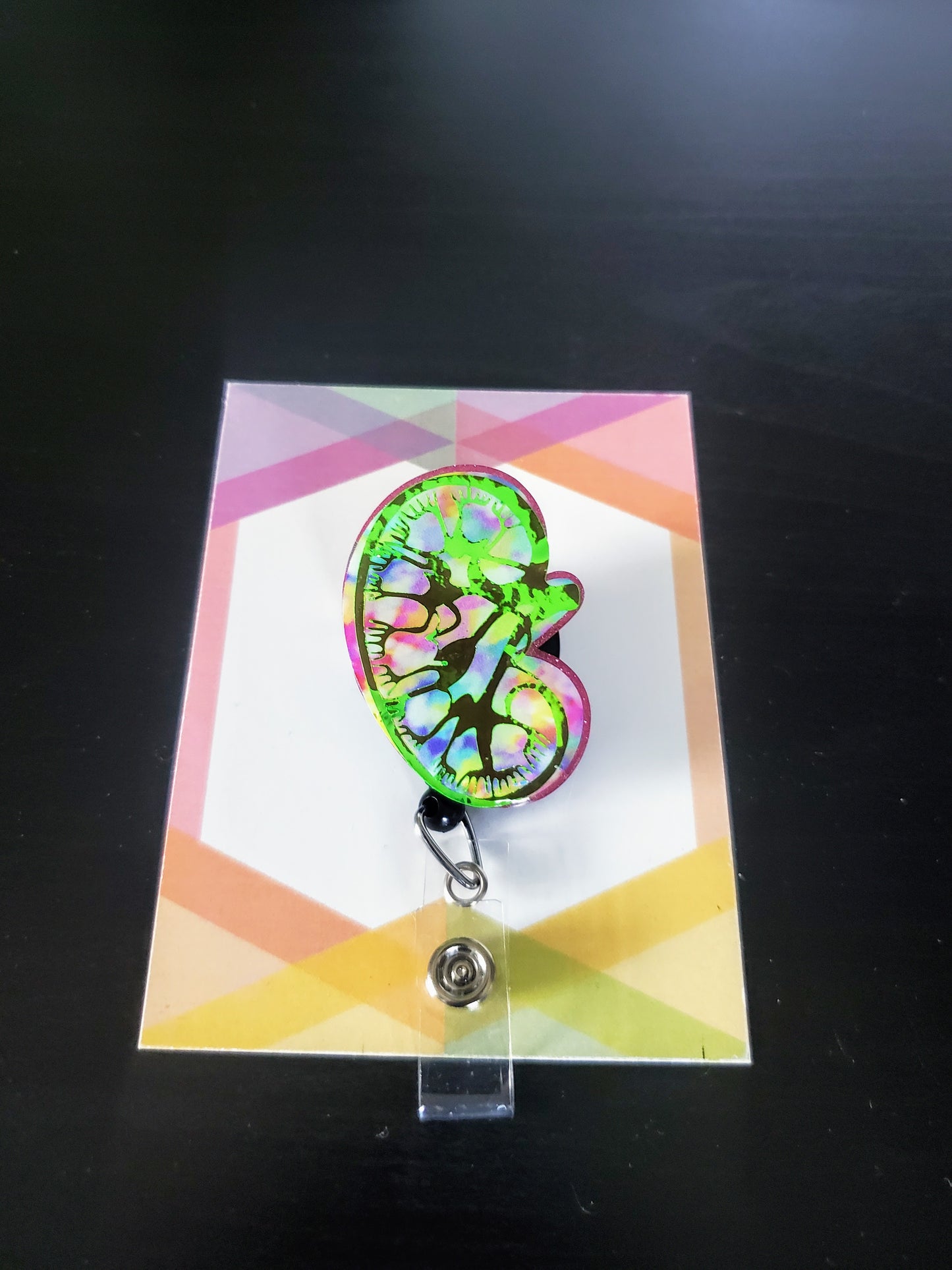 Kidney Badge Reel ID Holder | Tie Dye | Nurse | Doctor | Dialysis | Nephrology | Transplant | Urine | Nephrologist | RN | MD | Gift