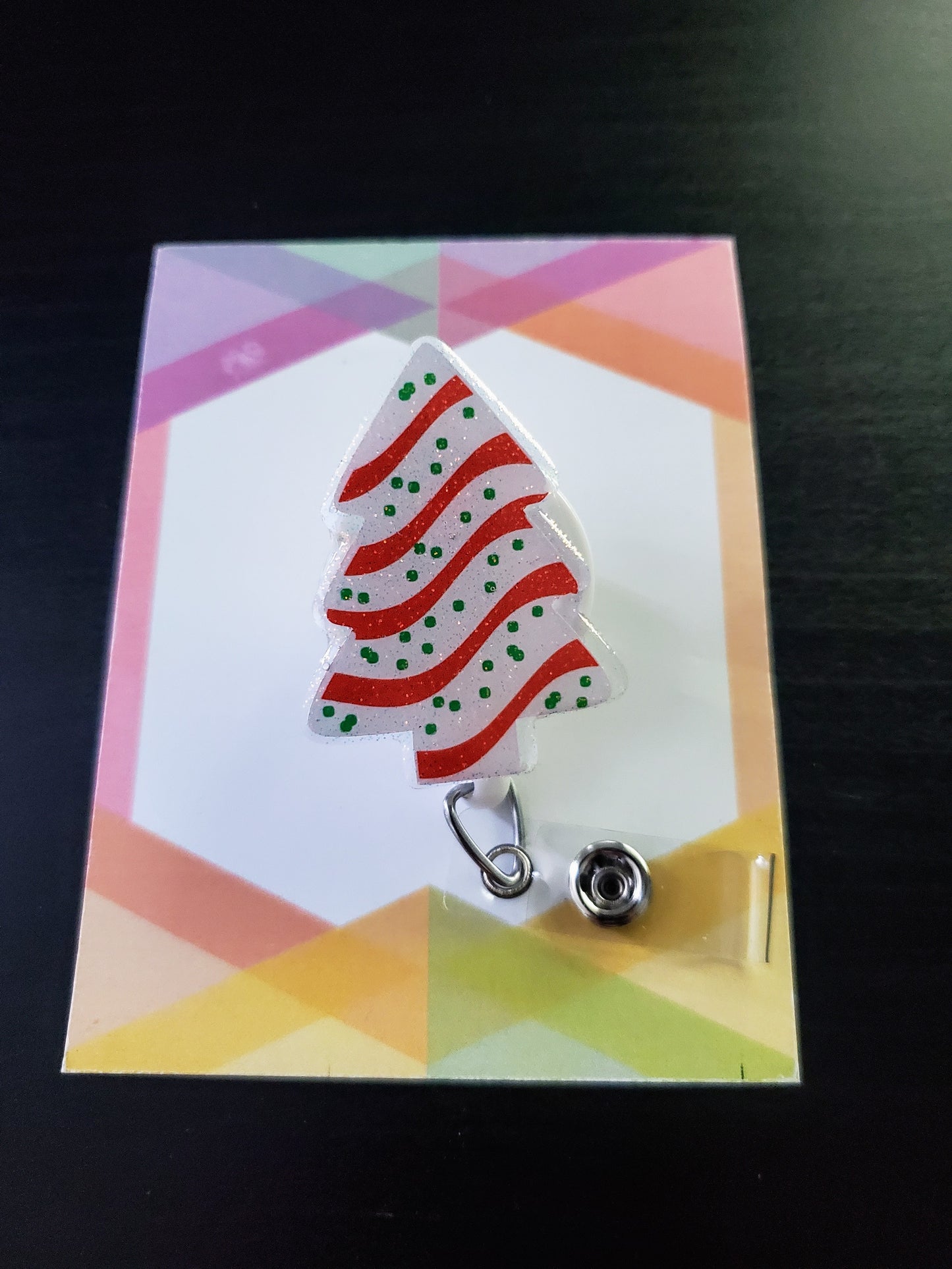 Christmas Tree Cookie Badge Reel ID Holder