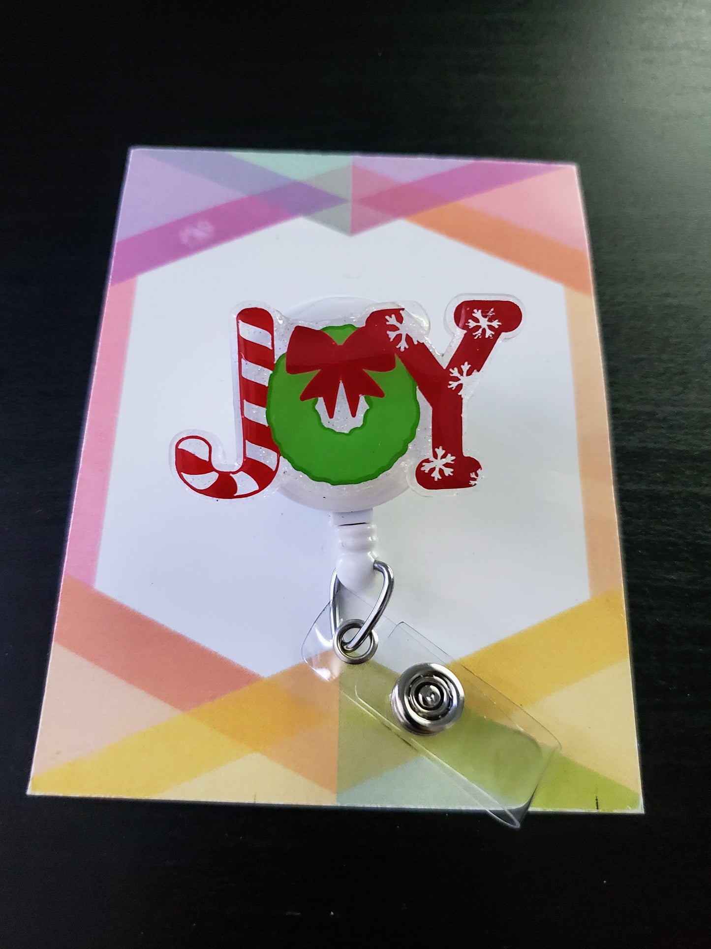 Joy Holiday Badge Reel ID Holder