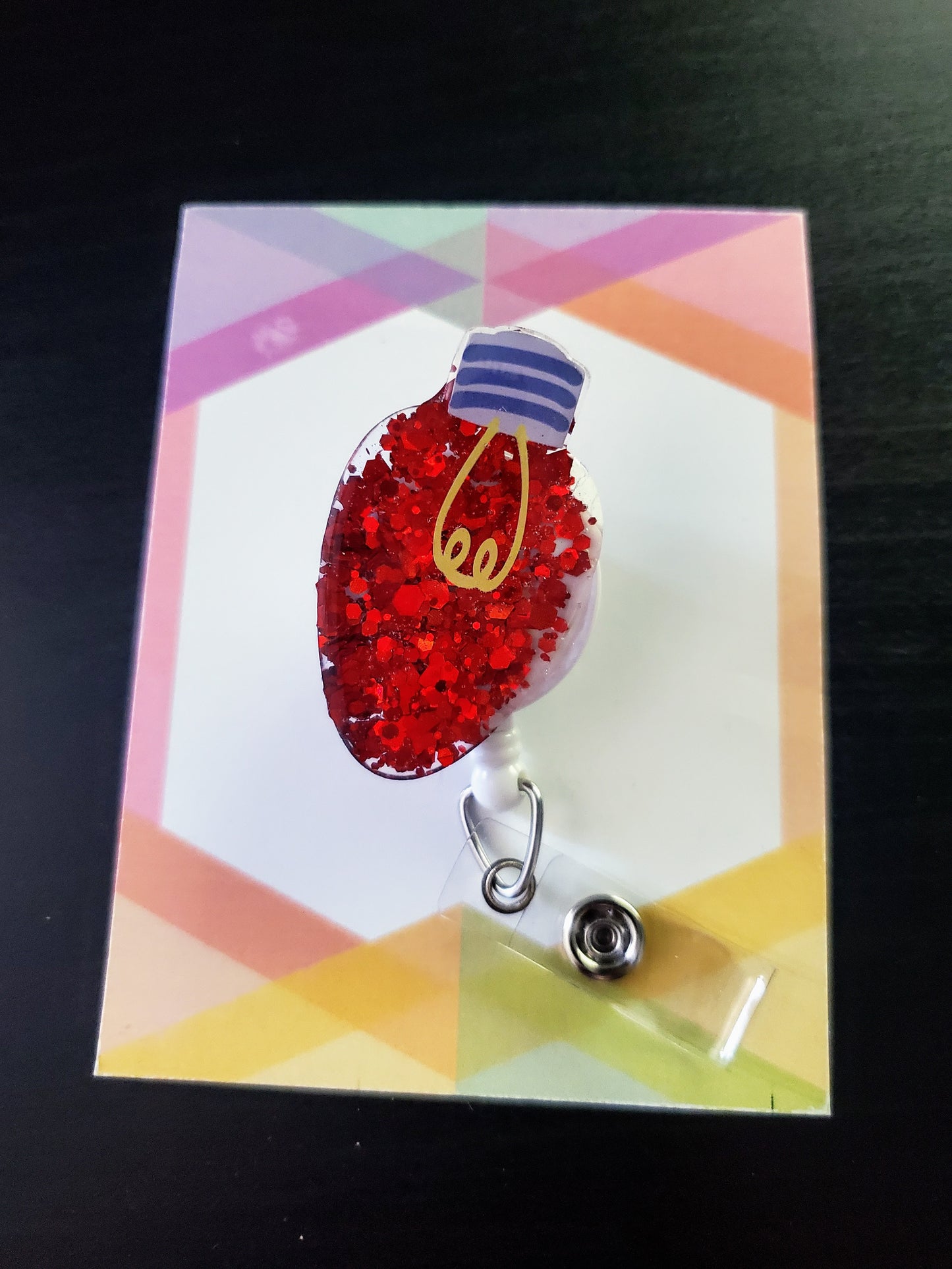 Holiday Lightbulb Badge Reel ID Holder