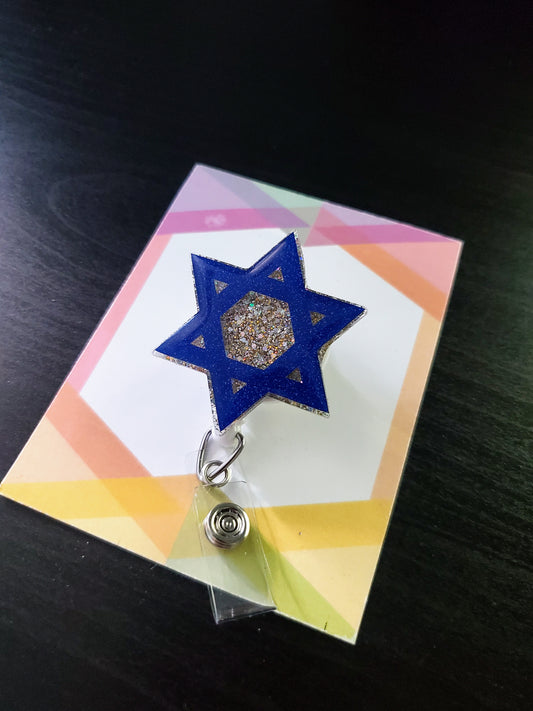 Star of David Badge Reel ID Holder