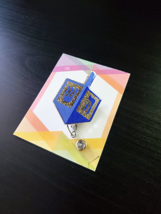 Dreidel Badge Reel ID Holder